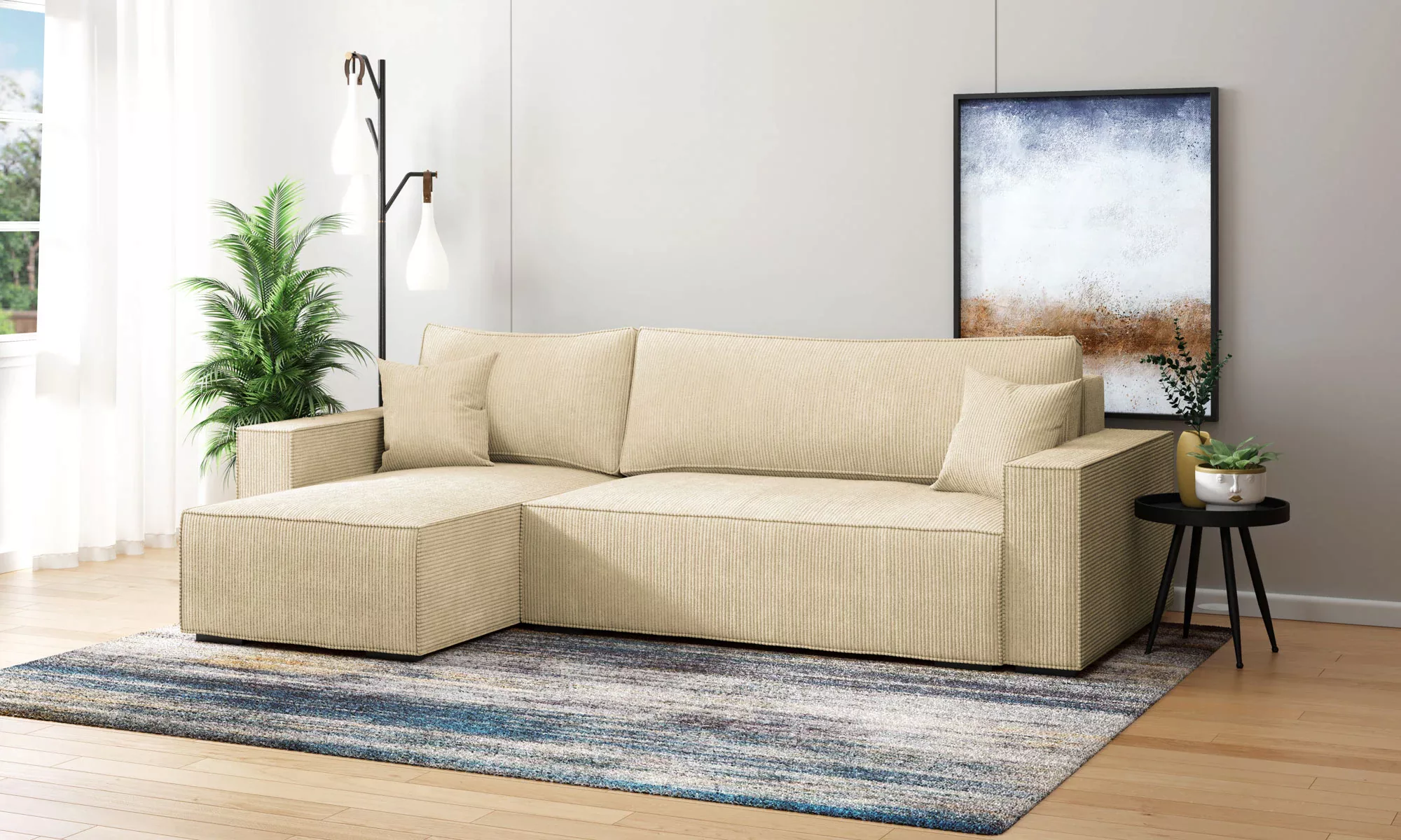 INOSIGN Ecksofa "Wylie", Cord, Recamiere beidseitig montierbar, mit Bettfun günstig online kaufen