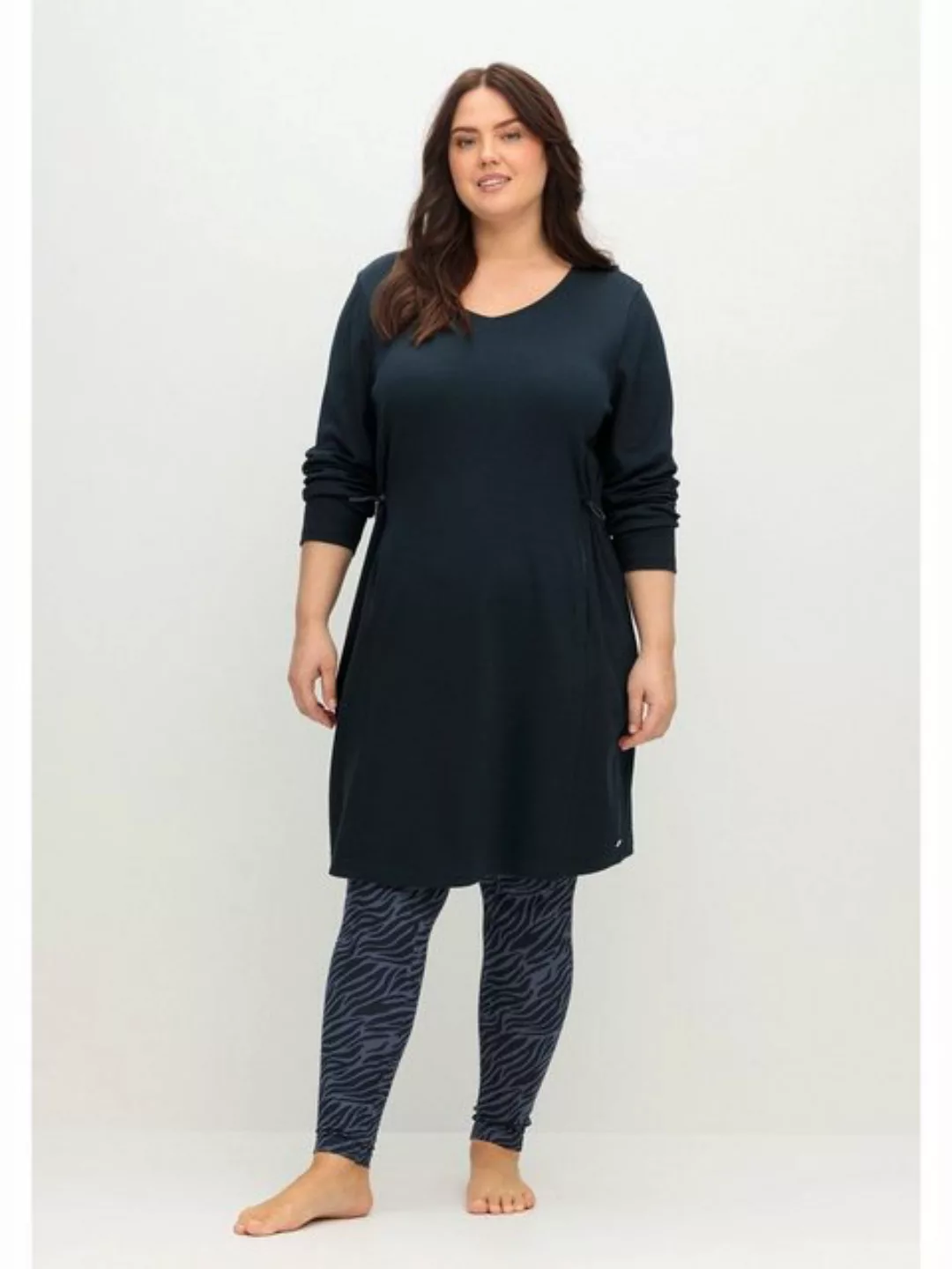 Sheego Sweatkleid Große Größen mit Taschen und regulierbarer Taille günstig online kaufen