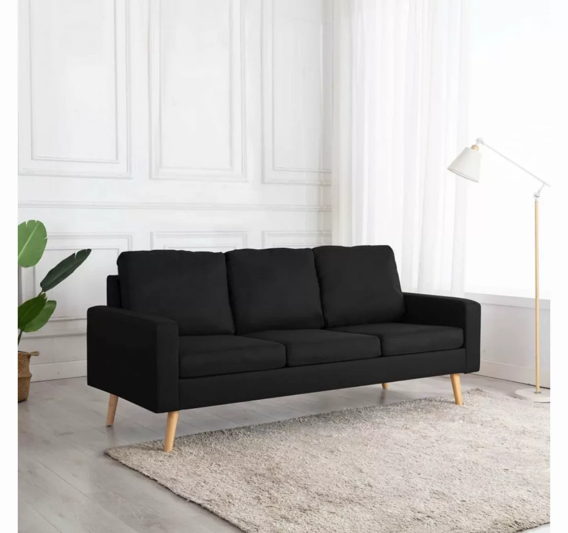 vidaXL Sofa 3-Sitzer-Sofa Schwarz Stoff Couch günstig online kaufen