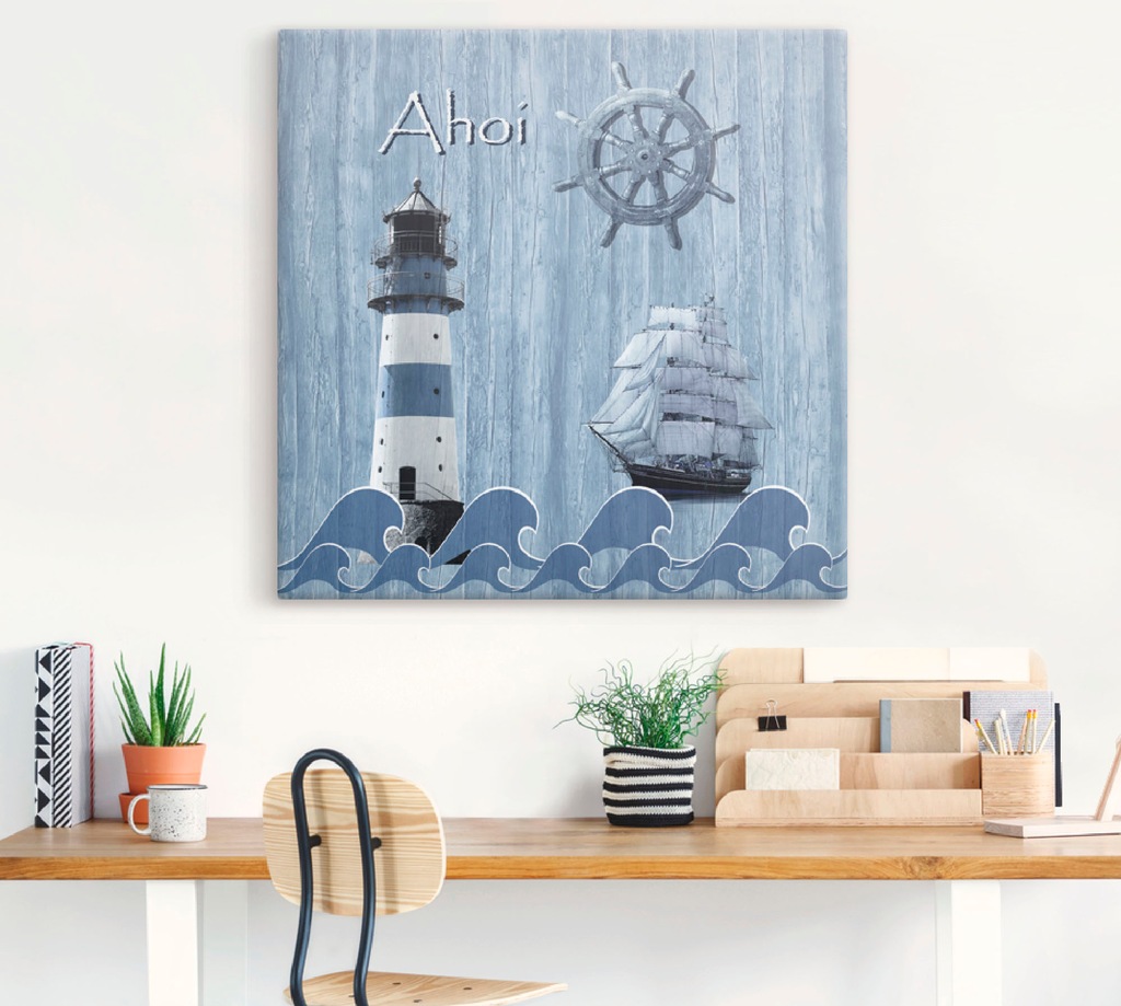 Artland Wandbild "Ahoi im maritimen Blau", Küste, (1 St.), als Alubild, Out günstig online kaufen