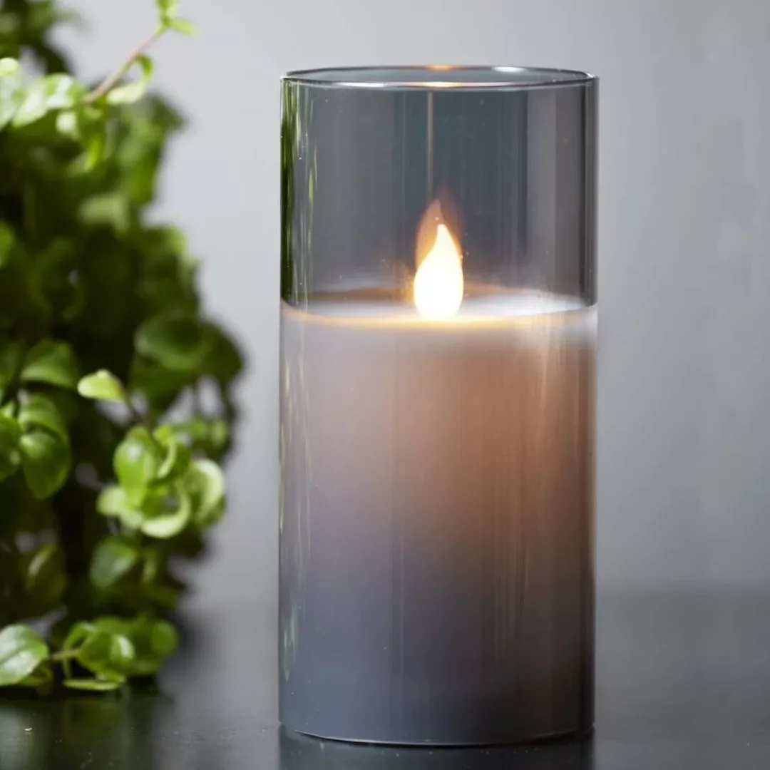 LED Kerze M-Twinkle in Grau 0,06W 150mm günstig online kaufen