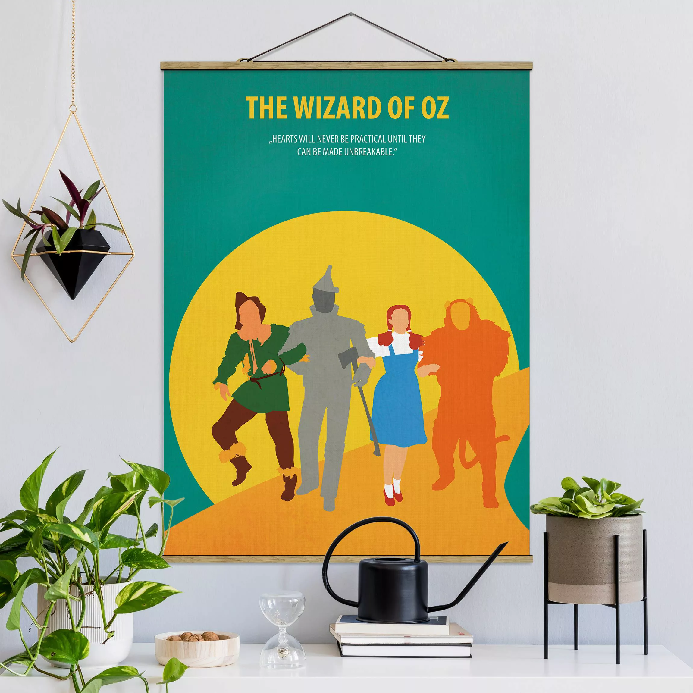 Stoffbild Kinderzimmer mit Posterleisten - Hochformat Filmposter The Wizard günstig online kaufen