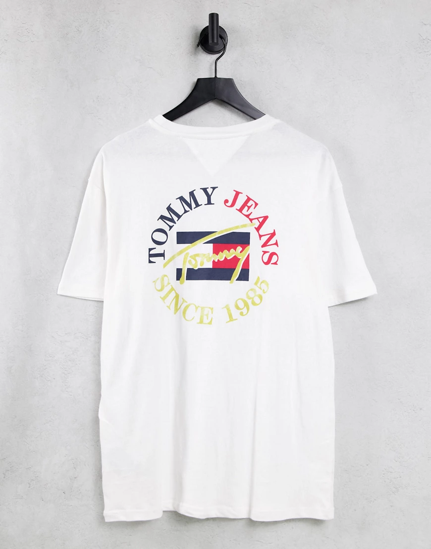 Tommy Jeans – Vintage – T-Shirt in Weiß mit kleinem, kreisförmigem Logo hin günstig online kaufen