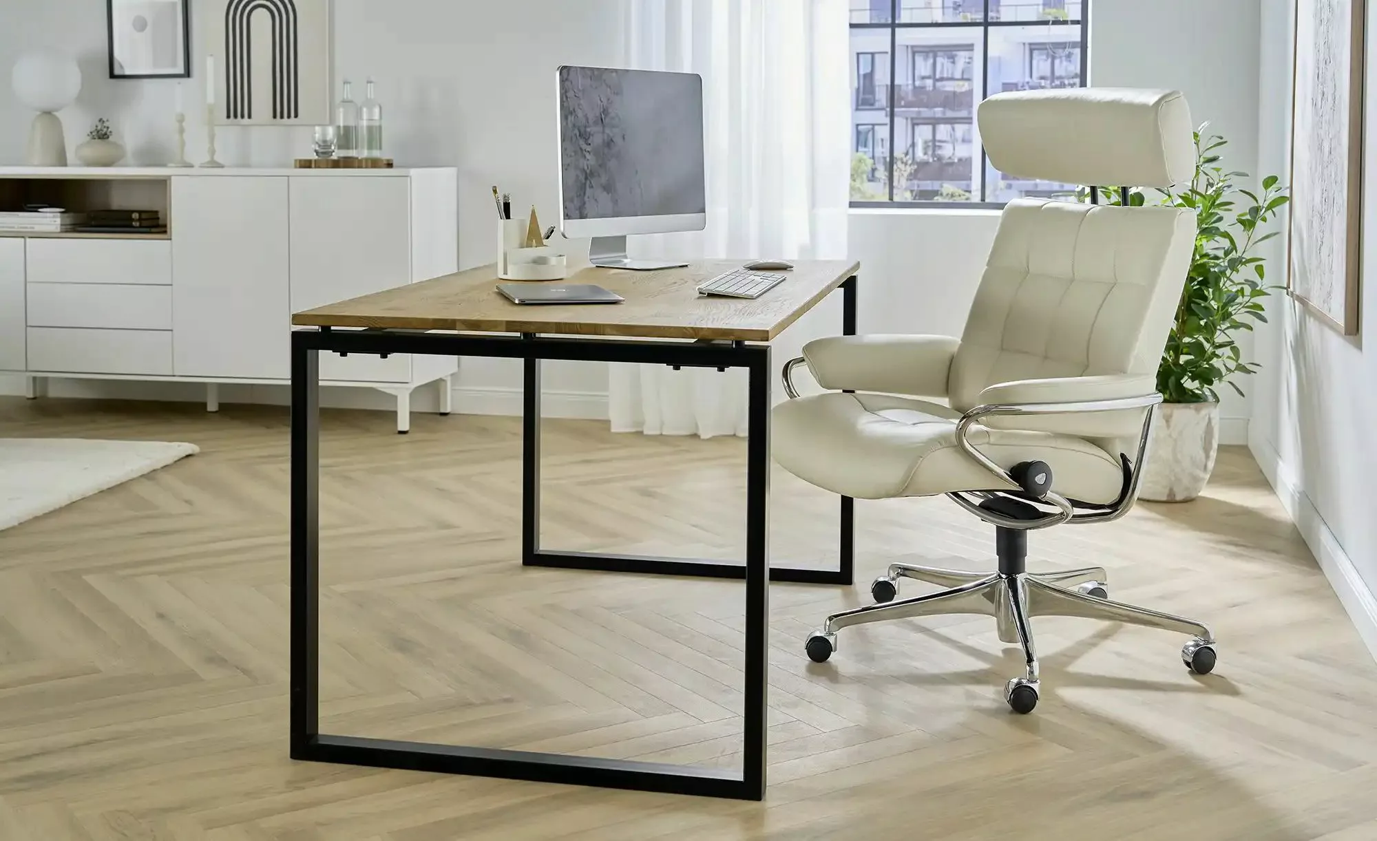 Stressless Drehstuhl  London Office ¦ grau ¦ Maße (cm): B: 80 H: 126 T: 68. günstig online kaufen