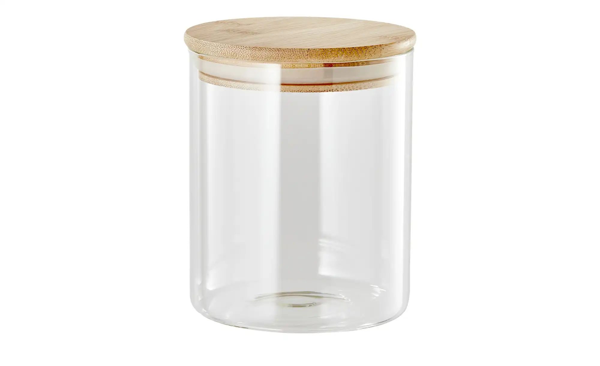Aufbewahrungsglas rund   ¦ transparent/klar ¦ Bambus,Glas ¦ Maße (cm): B: 1 günstig online kaufen