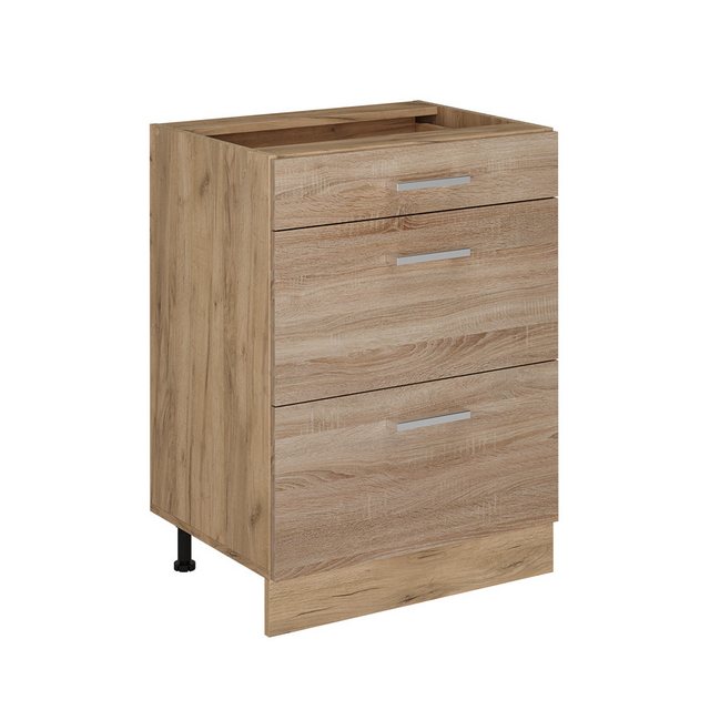 Vicco Unterschrank R-Line, Sonoma/Goldkraft Eiche, 60 cm mit Schubladen, oh günstig online kaufen