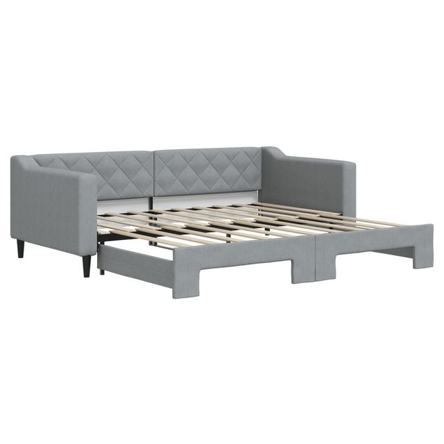 vidaXL Gästebett Gästebett Tagesbett Ausziehbar Hellgrau 90x190 cm Stoff Be günstig online kaufen