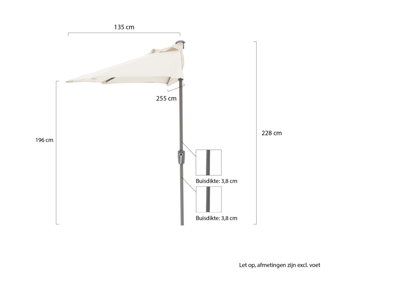 Shadowline balkon-Sonnenschrim 255x135cm günstig online kaufen