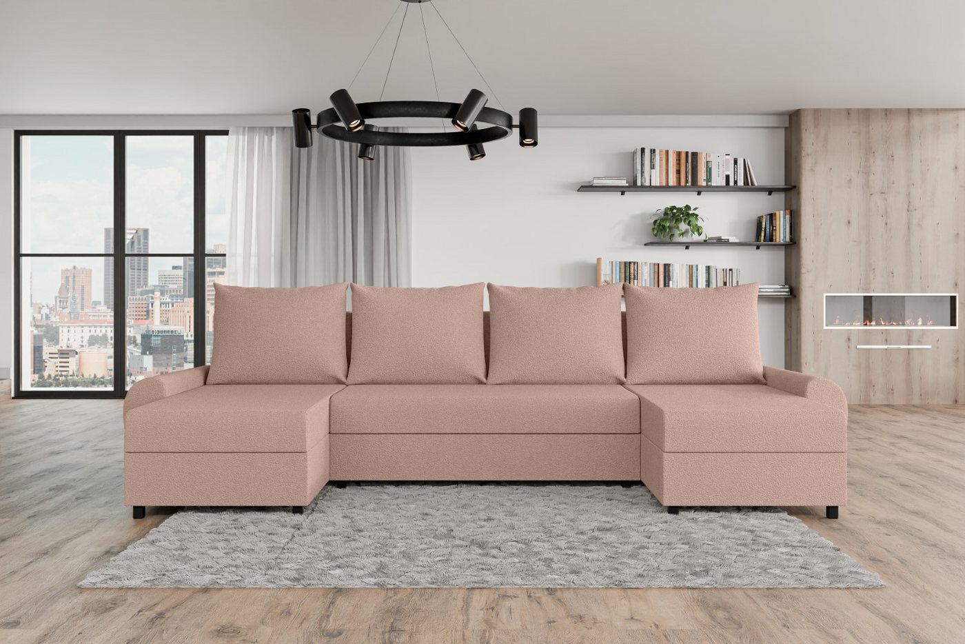 ALTDECOR Wohnlandschaft TUSCANY-U, Couch mit Schlaffunktion, Wohnzimmer - W günstig online kaufen