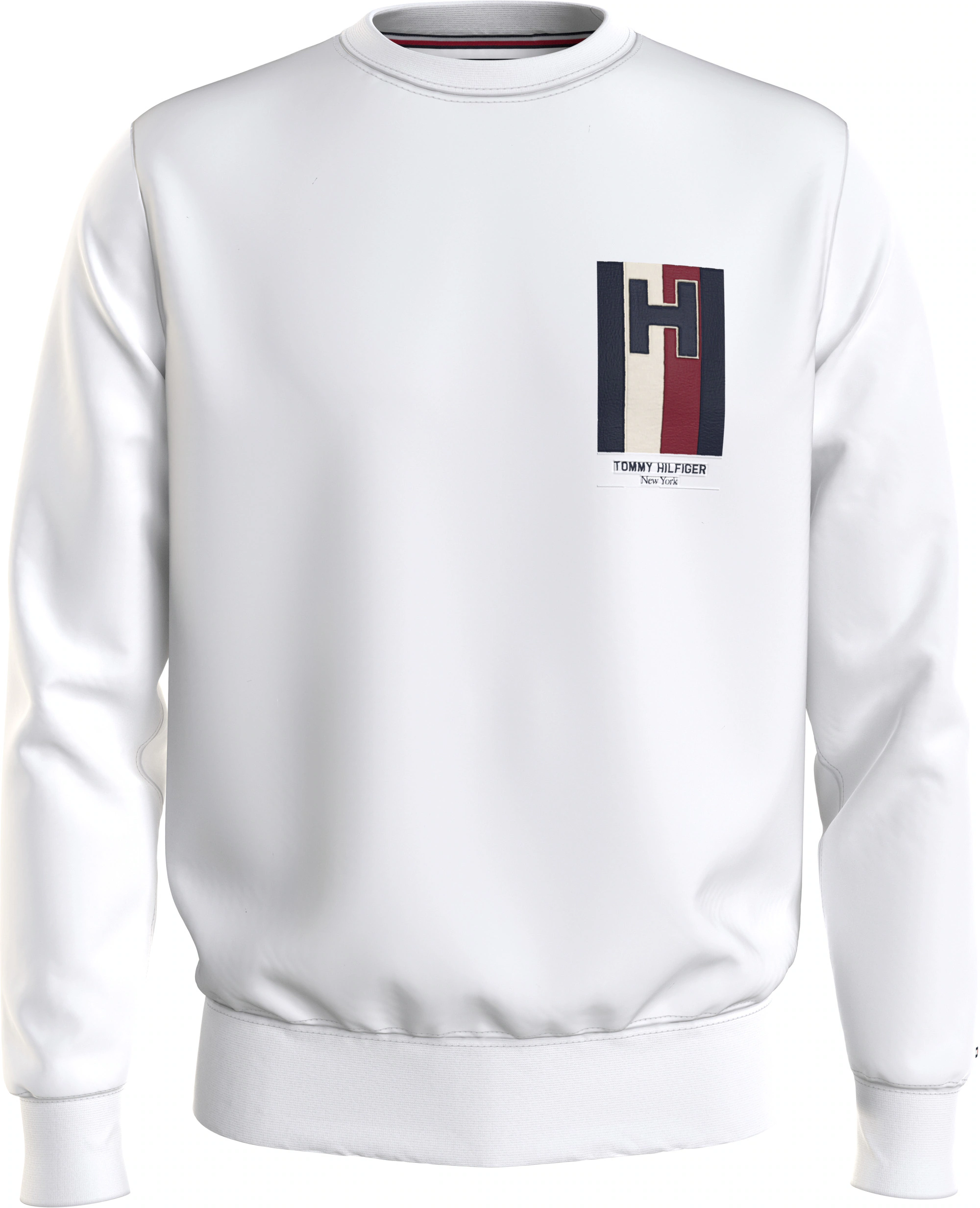 Tommy Hilfiger Sweater H EMBLEM CREWNECK mit auffälligen Print auf der Brus günstig online kaufen