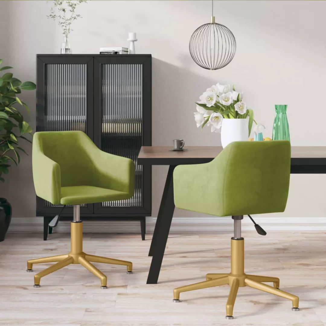 Vidaxl Esszimmerstühle 2 Stk. Drehbar Hellgrün Samt günstig online kaufen