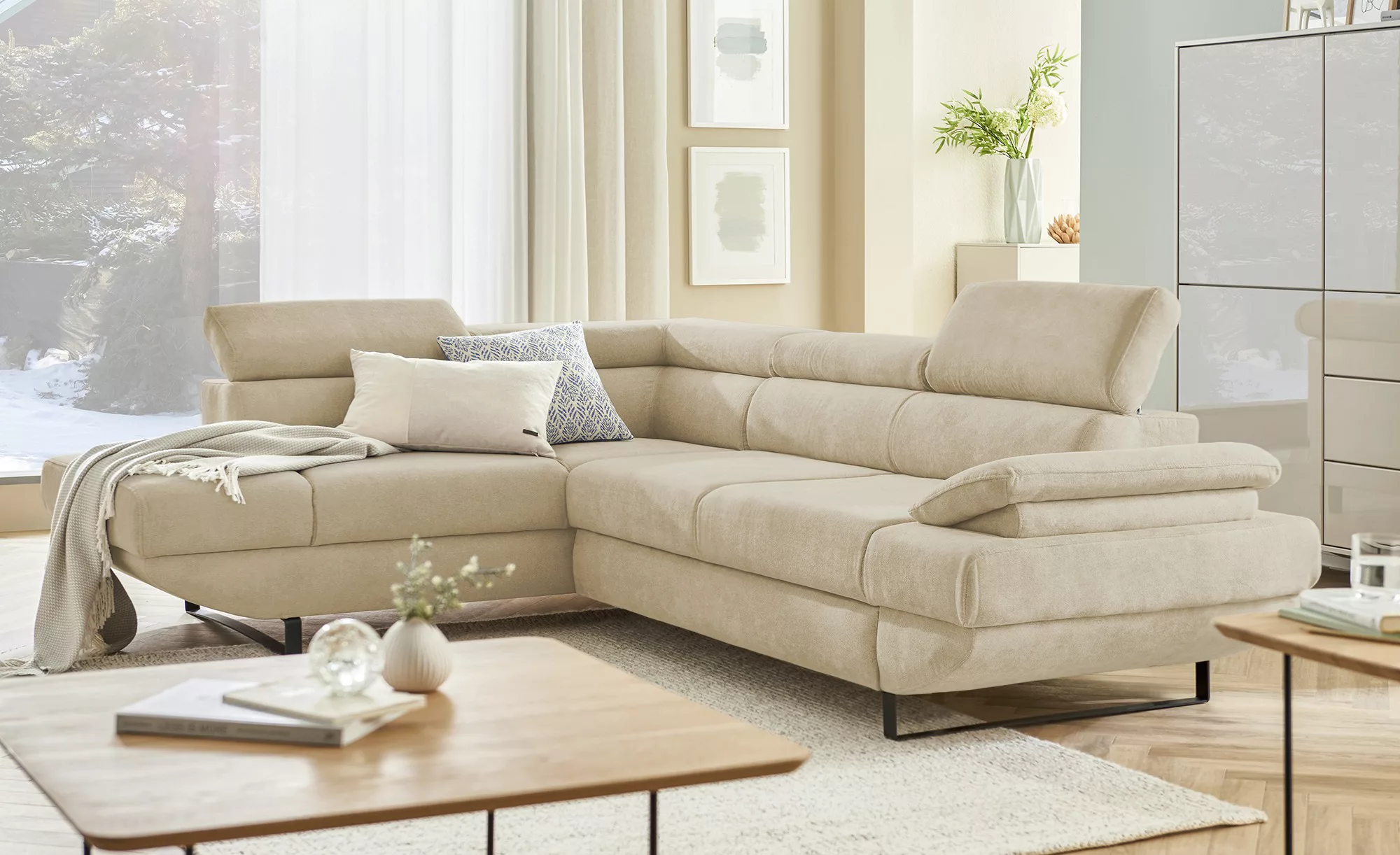 switch Ecksofa aus Mikrofaser Gio ¦ braun ¦ Maße (cm): B: 263 H: 88 T: 200 günstig online kaufen