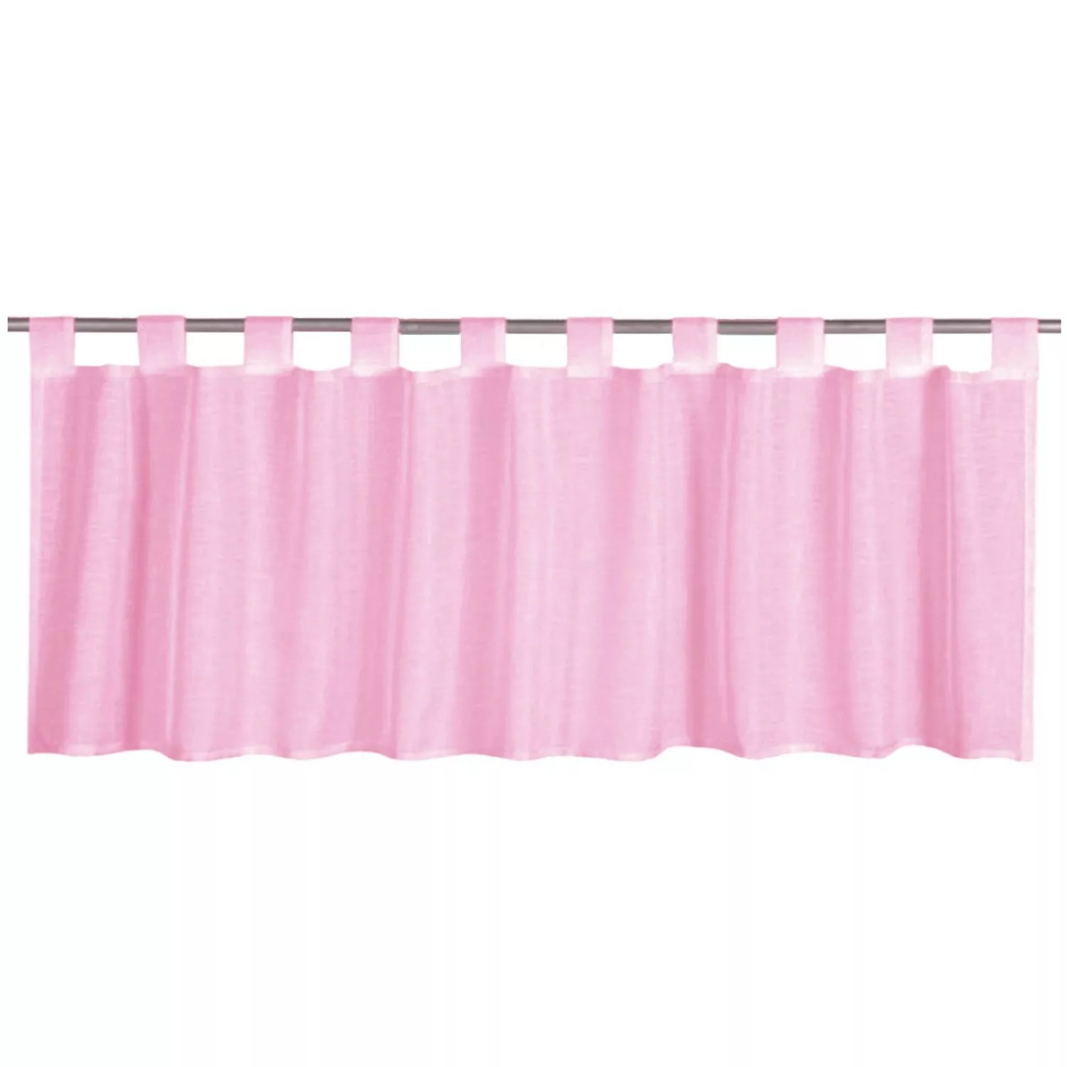 Bestgoodies Bistrogardine mit Schlaufen Noella 160 cm x 45 cm Pink günstig online kaufen