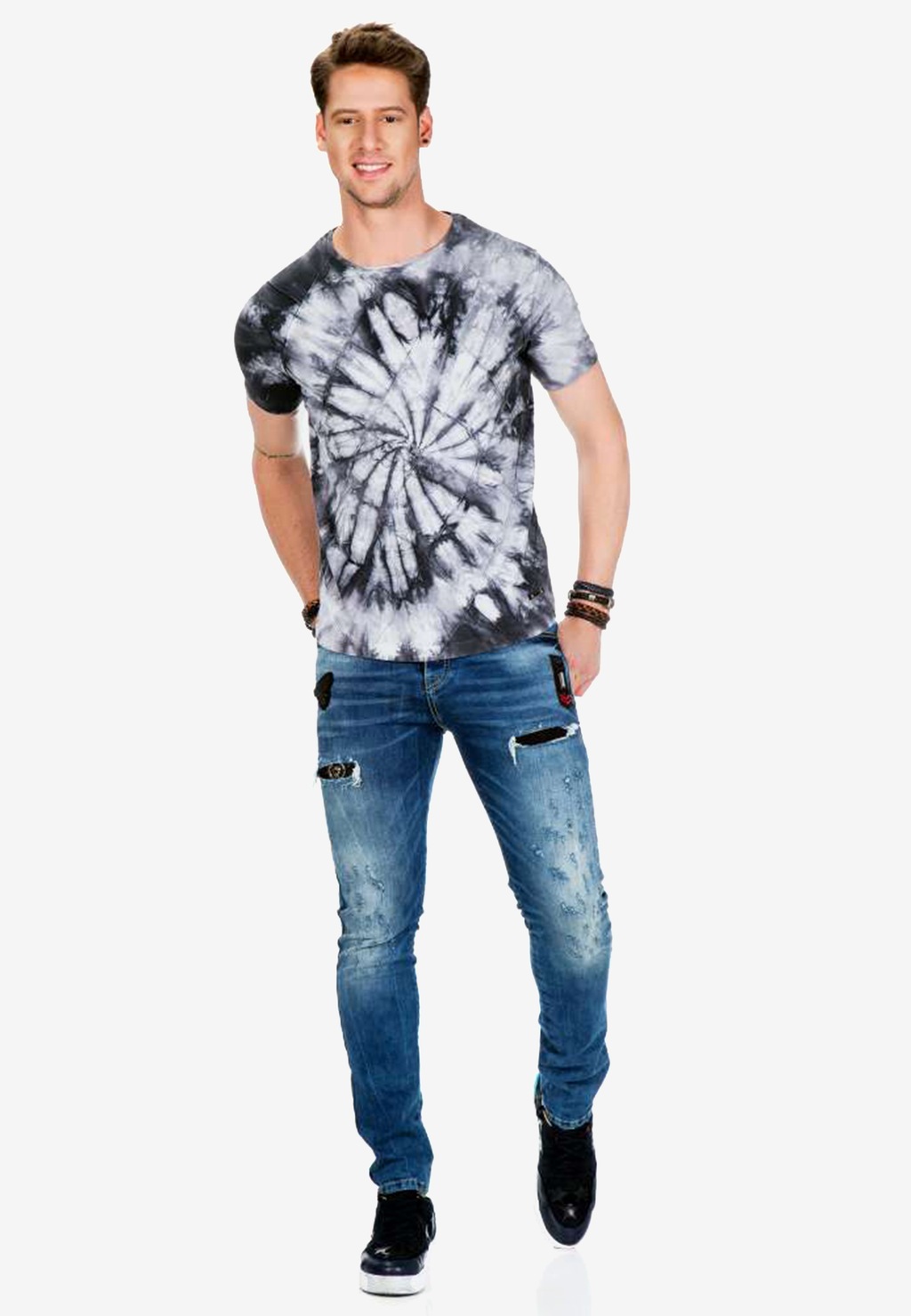 Cipo & Baxx T-Shirt, mit coolem Batik-Muster günstig online kaufen