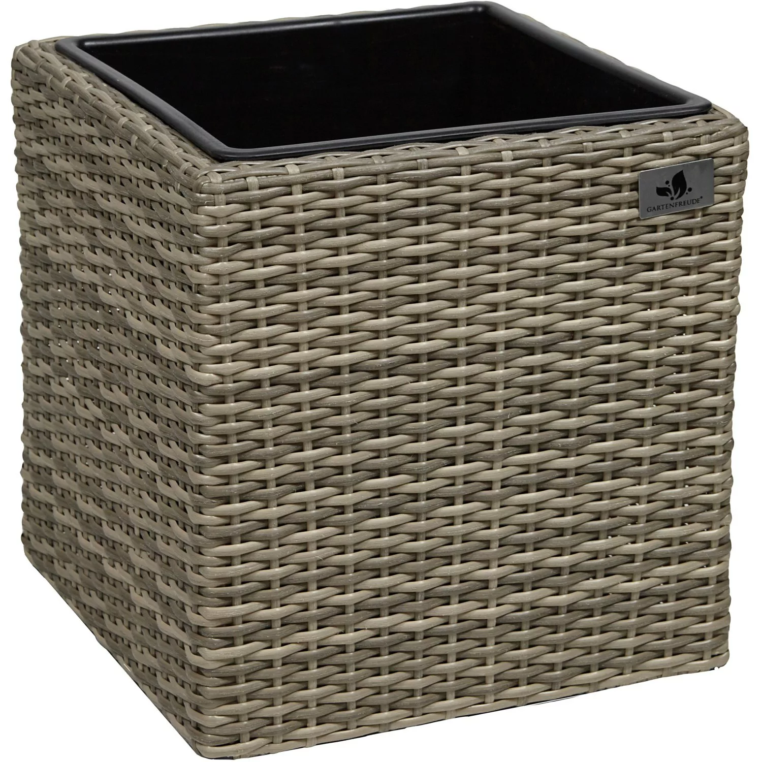 Gartenfreude Pflanzkübel Polyrattan Blumentopf natur günstig online kaufen