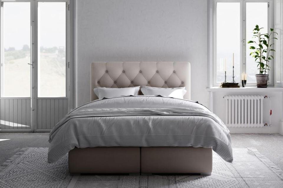 JVmoebel Bett Boxspring Bett Hotel Doppel Leder Luxus Betten Polster Bettka günstig online kaufen