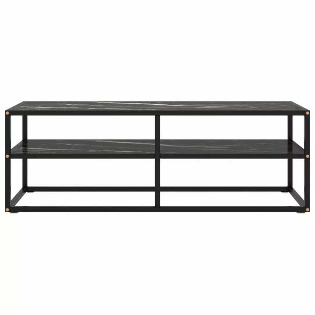 vidaXL TV-Schrank TV-Schrank Schwarz mit Schwarzer Marmor-Optik Glas 120x40 günstig online kaufen