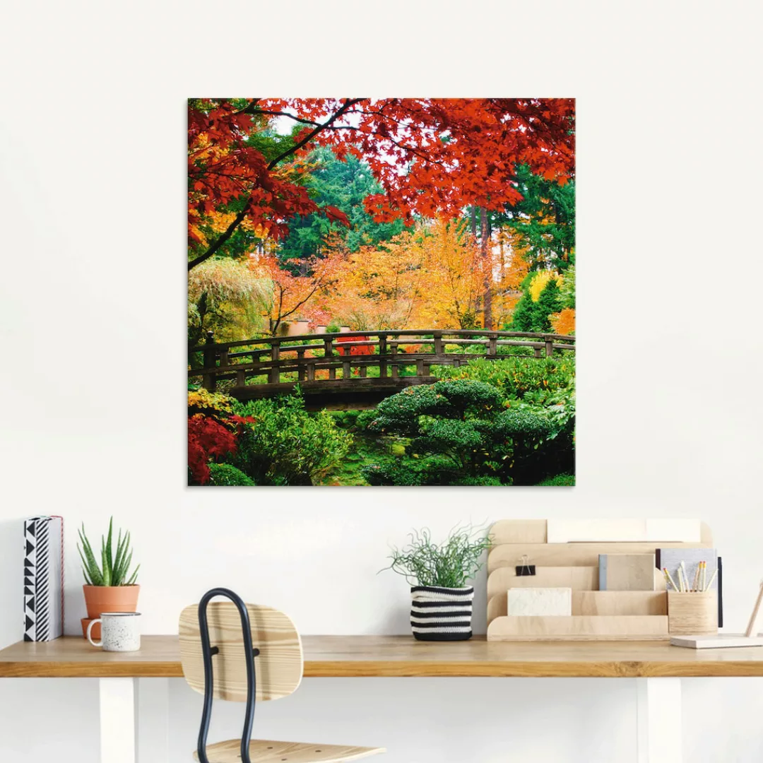 Artland Glasbild "Eine Brücke im japanischen Garten", Brücken, (1 St.), in günstig online kaufen