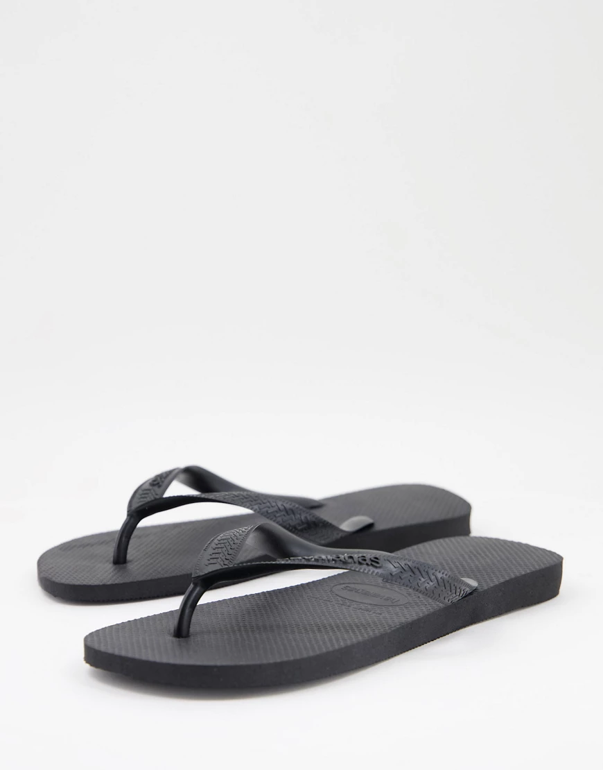 Havaianas – Klassische Zehenstegsandalen in Schwarz günstig online kaufen