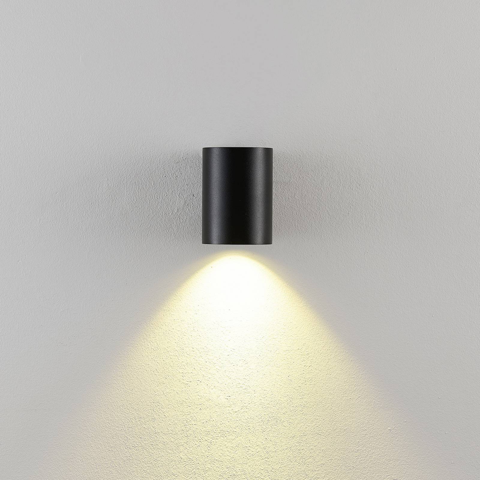 Außenwandlampe CAN, schwarz, 1-flg., Ø 8 cm IP65 Metall GU10 günstig online kaufen