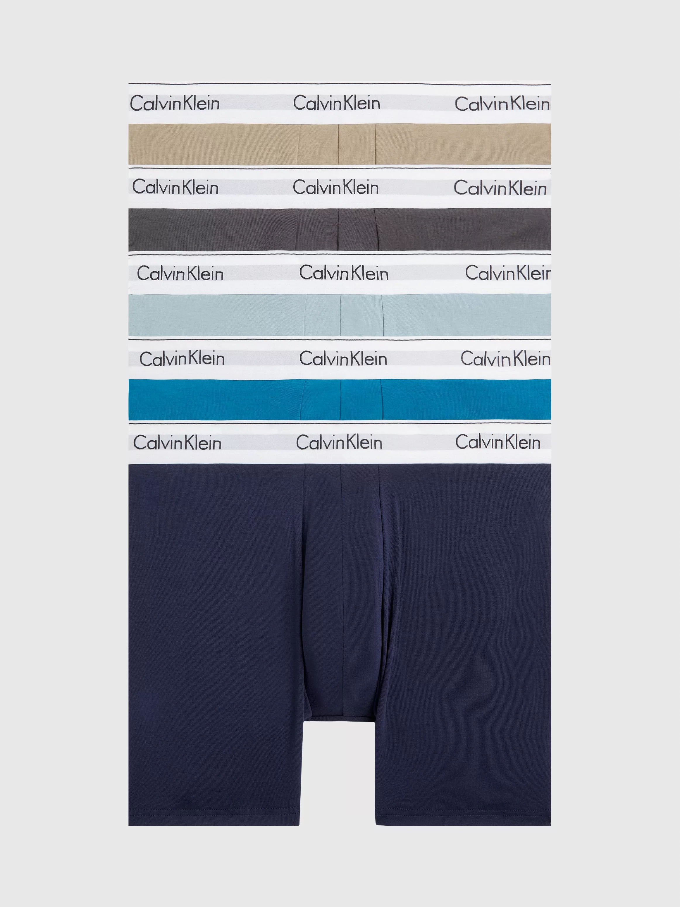 Calvin Klein 5-er Set Boxer Briefs Türkis, Beige, Blau, Hellblau, Grau günstig online kaufen