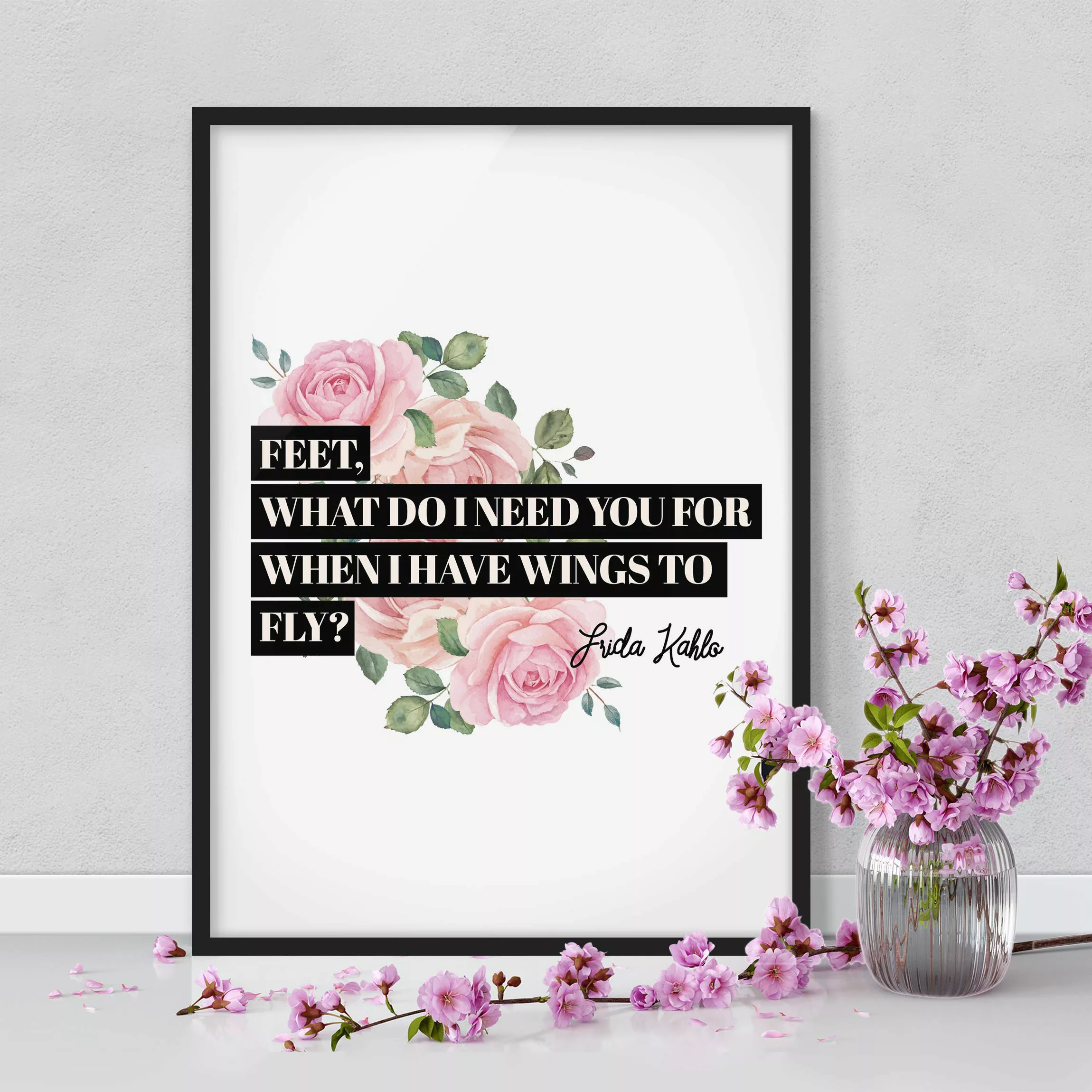 Bild mit Rahmen Spruch - Hochformat Feet what do i need you for günstig online kaufen