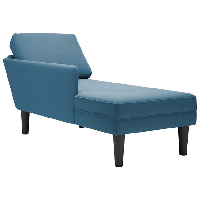 vidaXL Chaiselongue Chaiselongue mit Kissen und Rechter Armlehne Blau Samt, günstig online kaufen