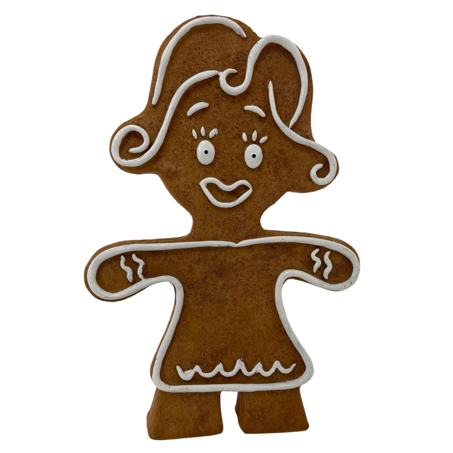 Deko-Weihnachtsfigur Lebkuchenfrau Klein 23 cm Braun-Weiß günstig online kaufen