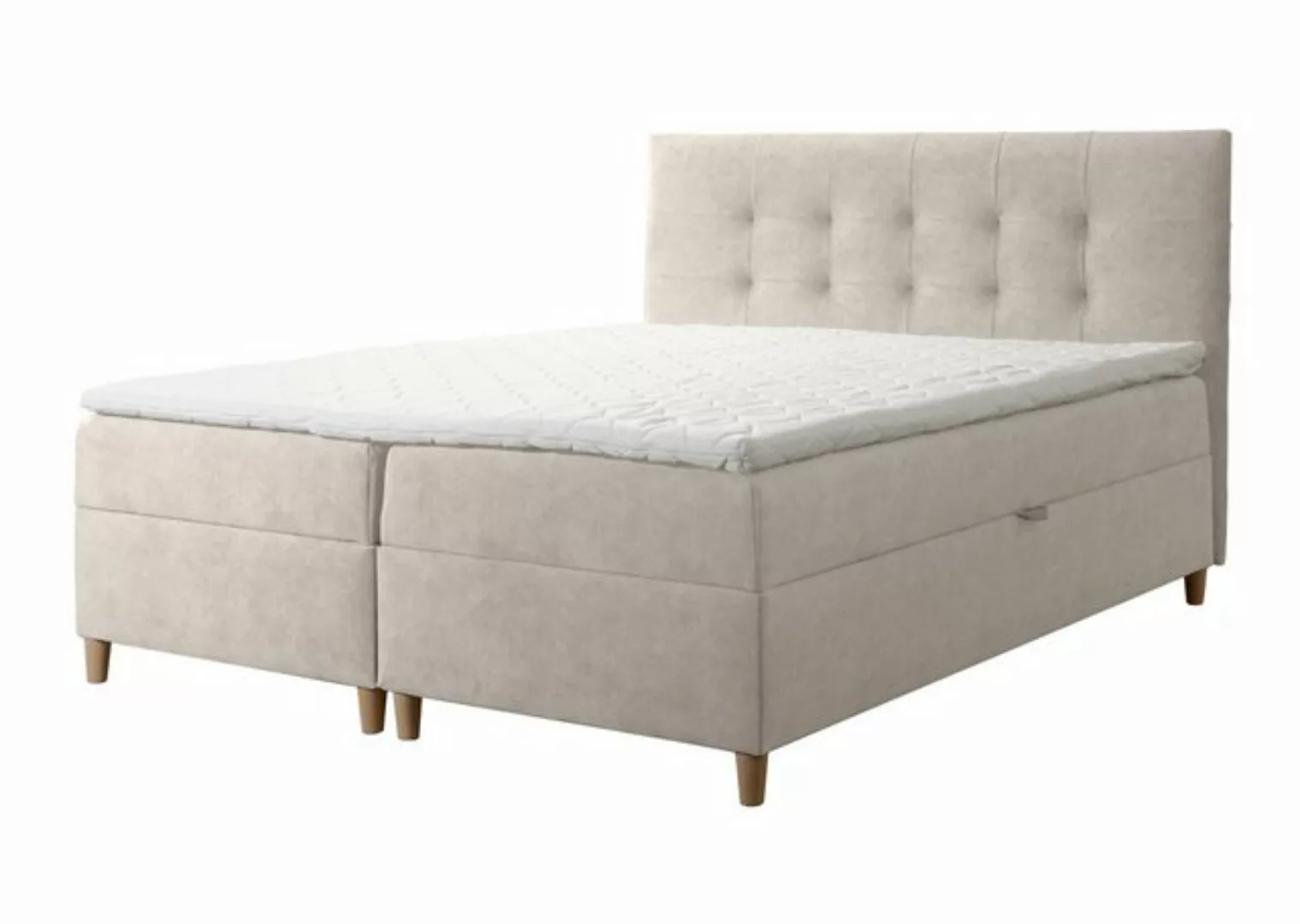 Furnix Boxspringbett DEISE 120/140/160/180/200x200 Doppelbett mit Topper un günstig online kaufen