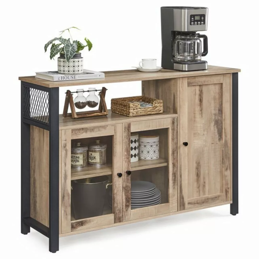 VASAGLE Buffet Küchenschrank Kommode, 110 x 33 x 75 cm, mit 3 Türen günstig online kaufen