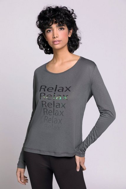 Gina Laura Rundhalsshirt Shirt Yoga Motiv Relax Rundhals Langarm günstig online kaufen