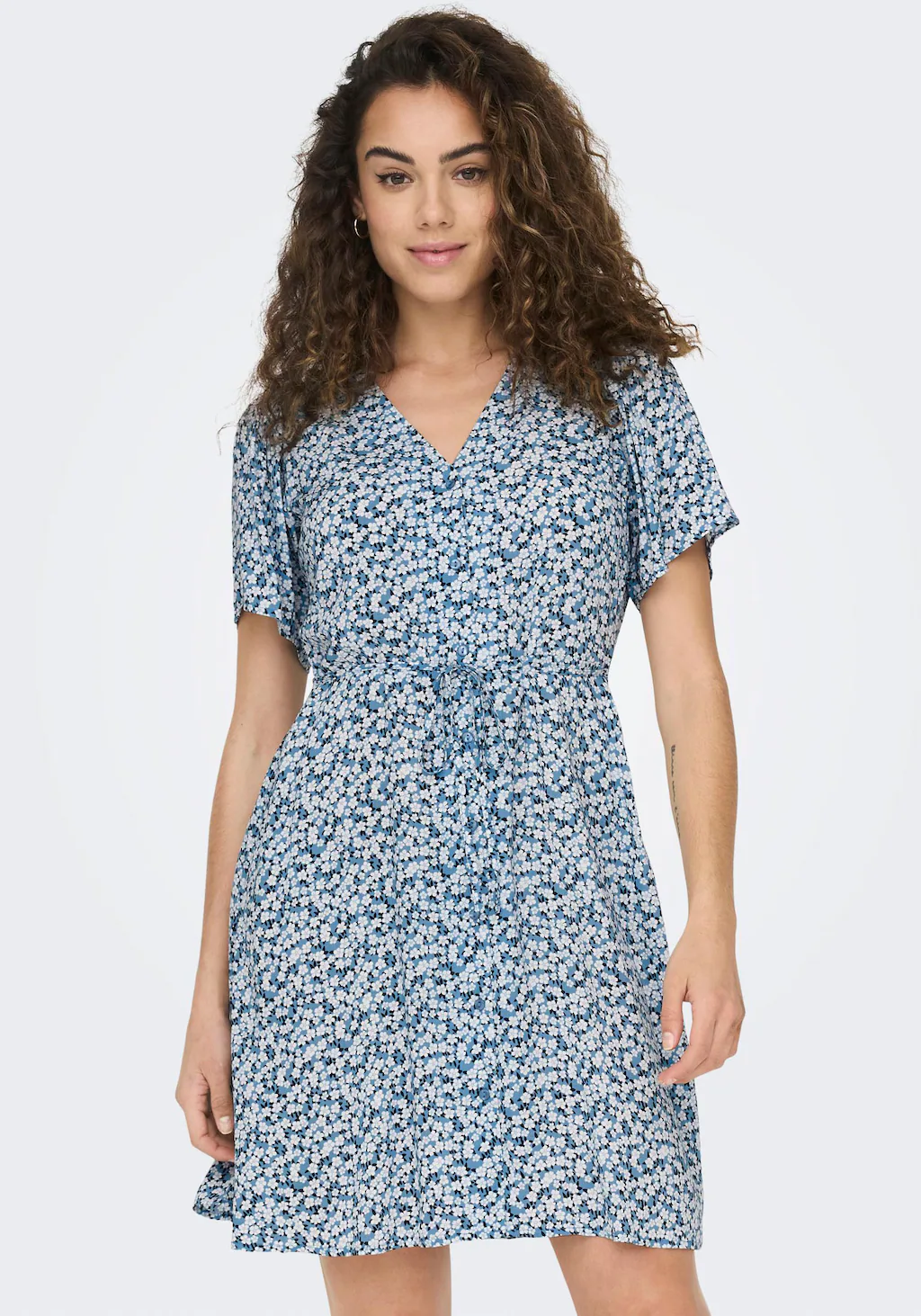 ONLY Minikleid "ONLEVIDA S/S SHORT DRESS WVN NOOS", Sommerkleid günstig online kaufen