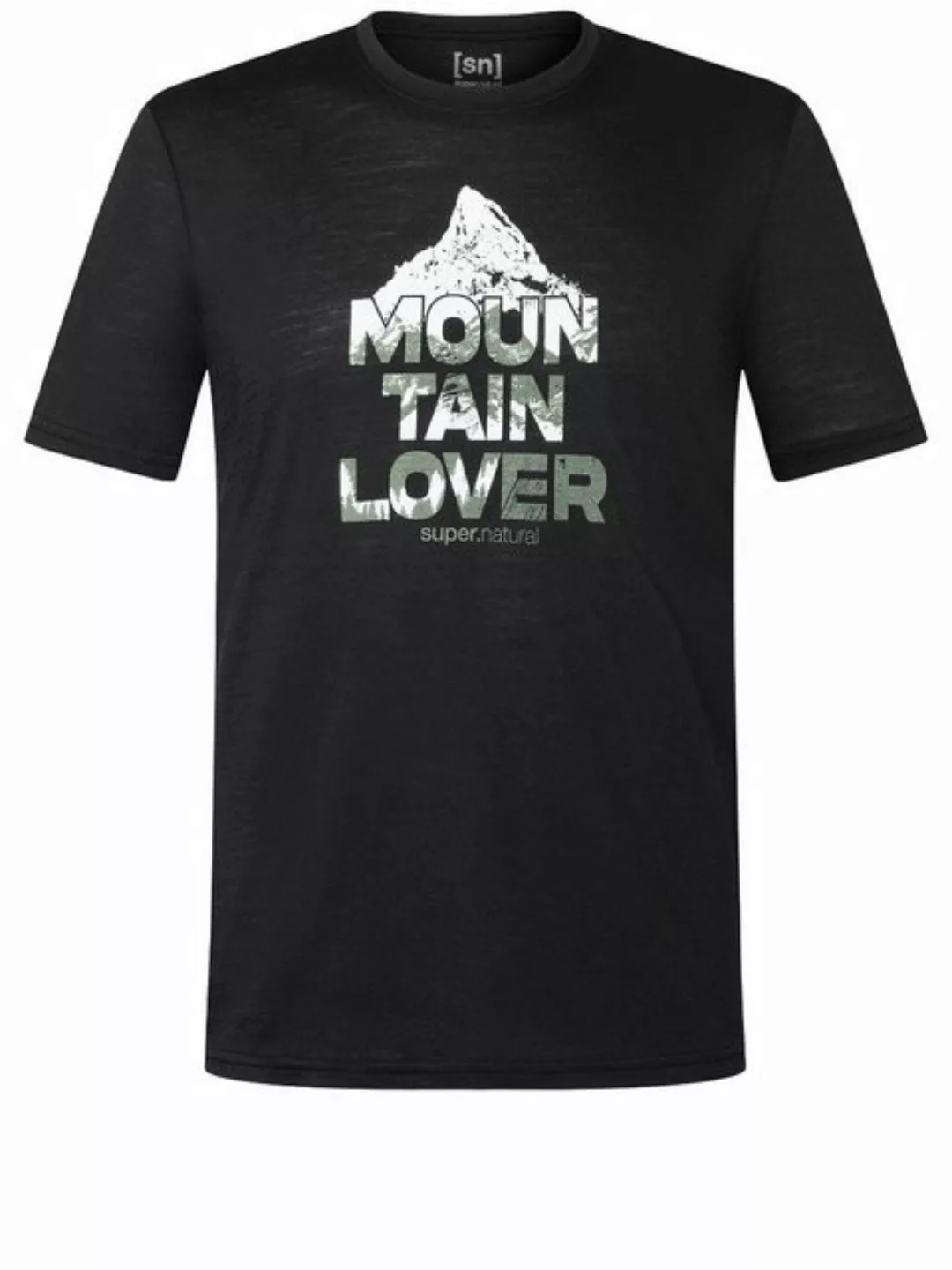 SUPER.NATURAL T-Shirt für Herren, Merino MOUNT RUNDLE Berg Motiv, atmungsak günstig online kaufen