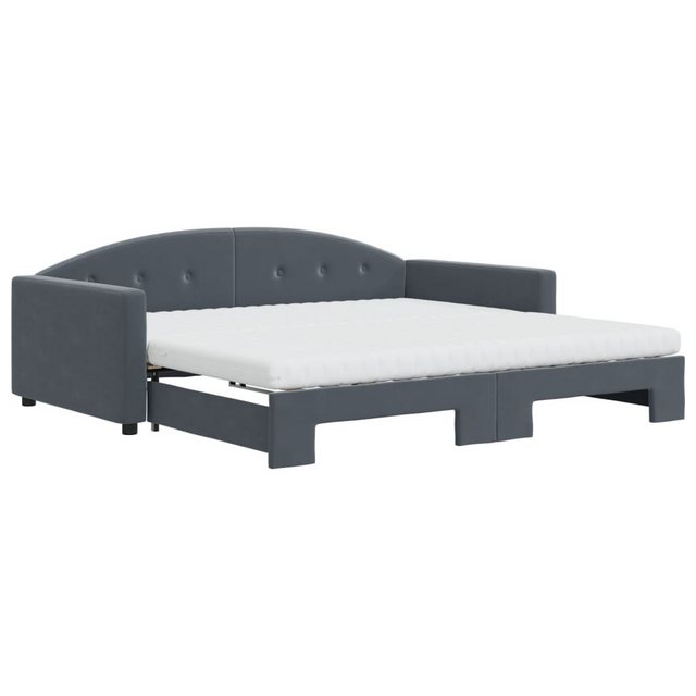 vidaXL Bett, Tagesbett Ausziehbar mit Matratzen Dunkelgrau 100x200 cm Samt günstig online kaufen