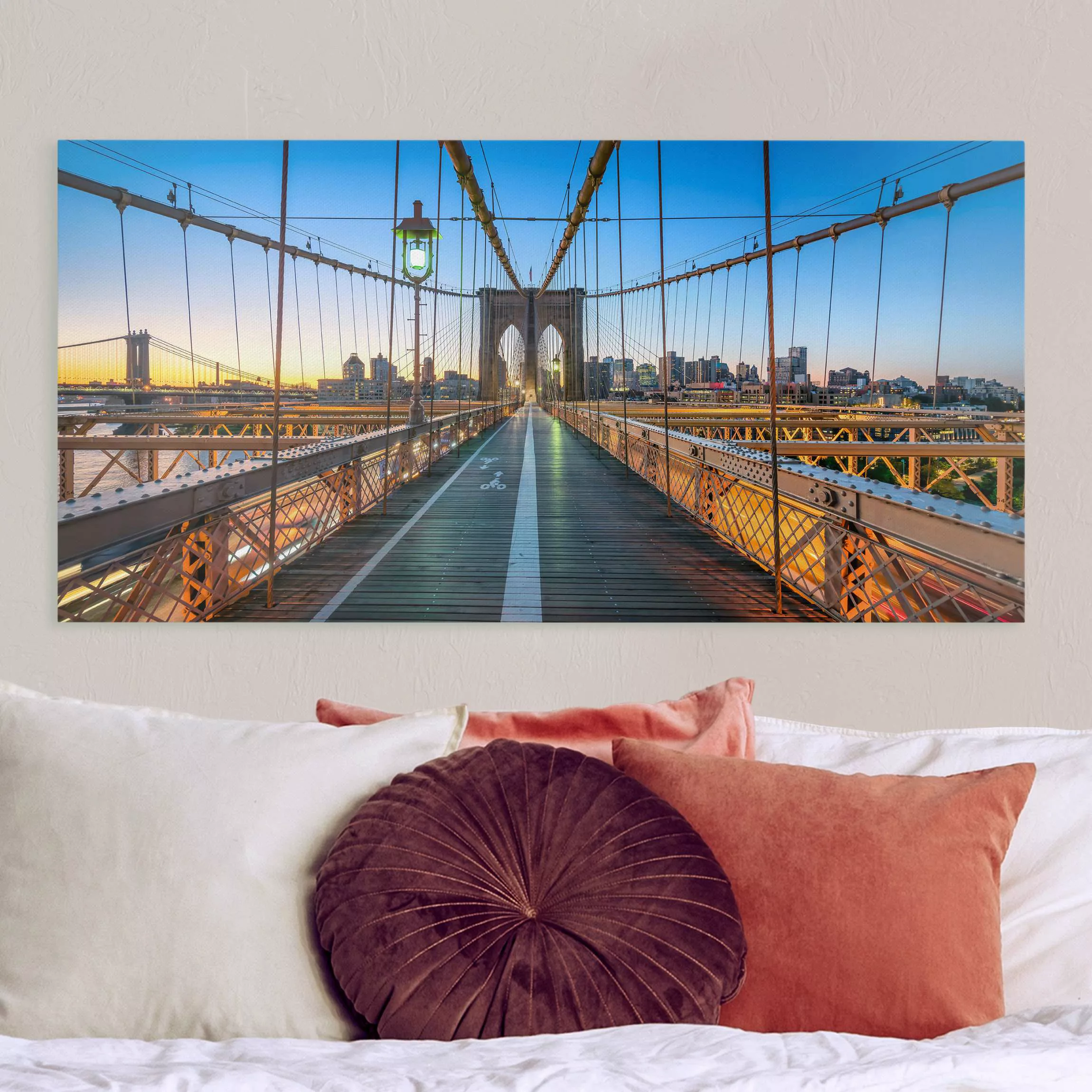 Leinwandbild Morgenblick von der Brooklyn Bridge günstig online kaufen