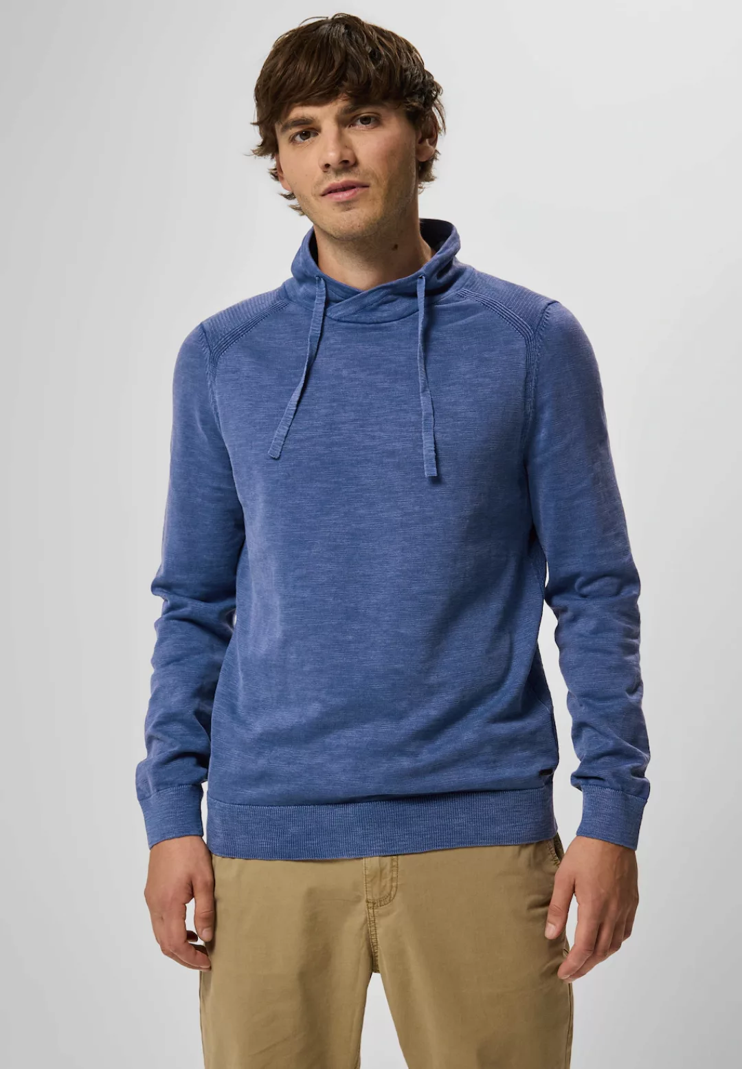 STREET ONE MEN Stehkragenpullover, aus reiner Baumwolle günstig online kaufen