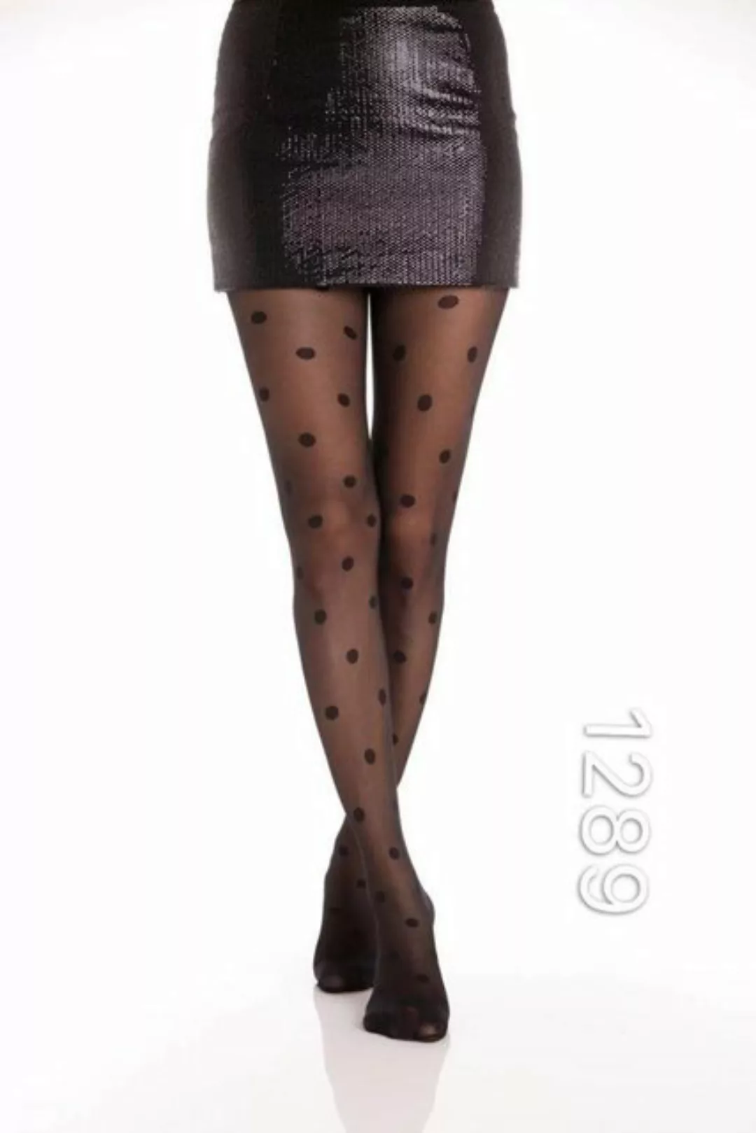 cofi1453 Leggings Damen Strumpfhose durchsichtig mit Punkten Baumwollzwicke günstig online kaufen