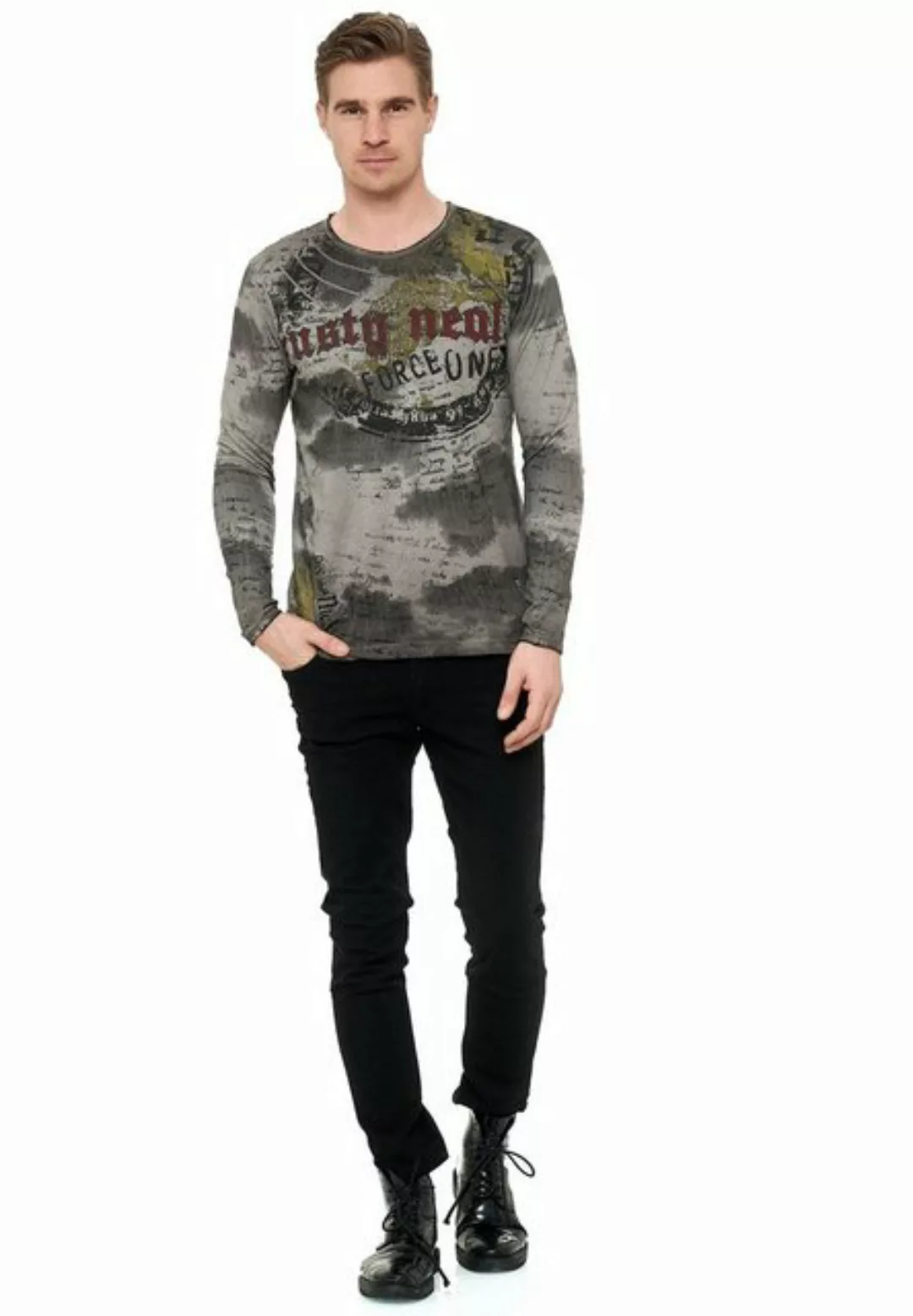 Rusty Neal Langarmshirt mit Batik-Print günstig online kaufen