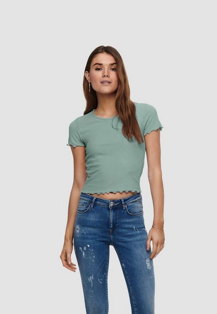 ONLY T-Shirt Geripptes Cropped T-Shirt Kurzes Rundhals Top Bauchfrei ONLEMM günstig online kaufen