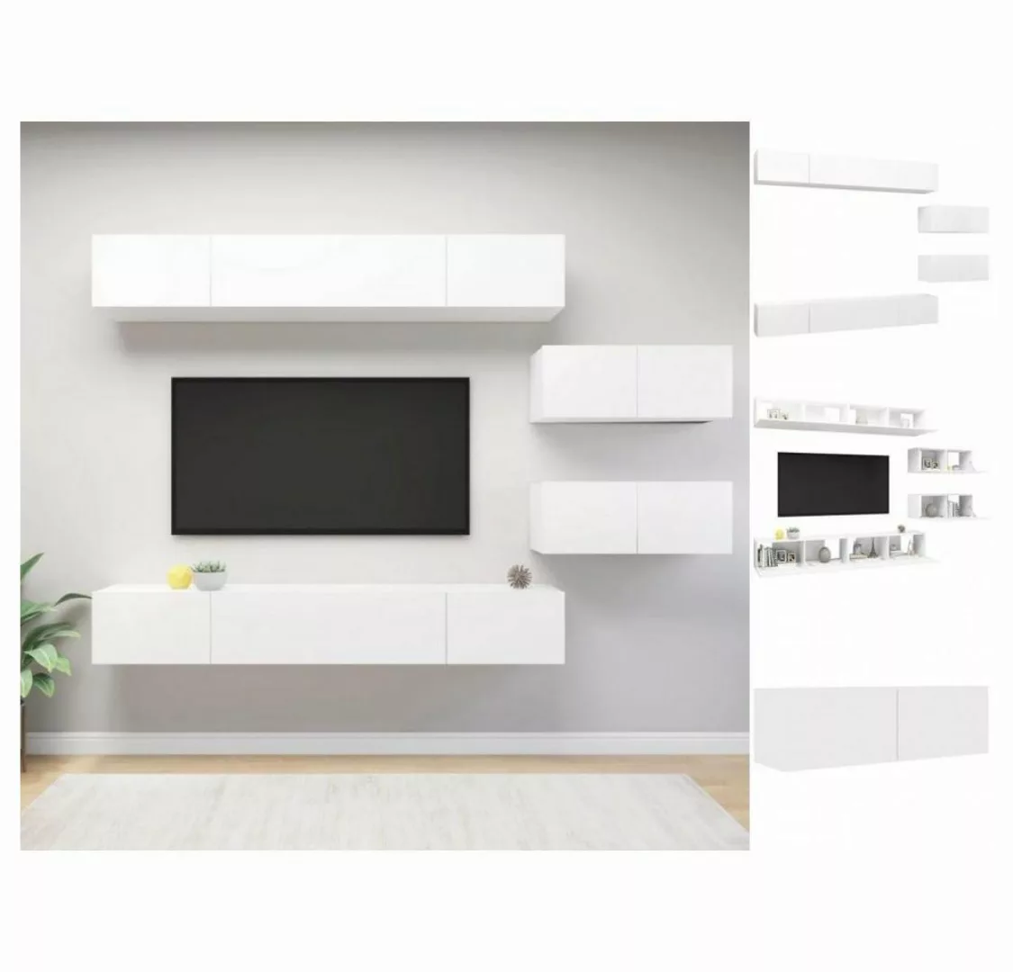 vidaXL TV-Schrank 6-tlg TV-Schrank-Set Weiß Spanplatte günstig online kaufen