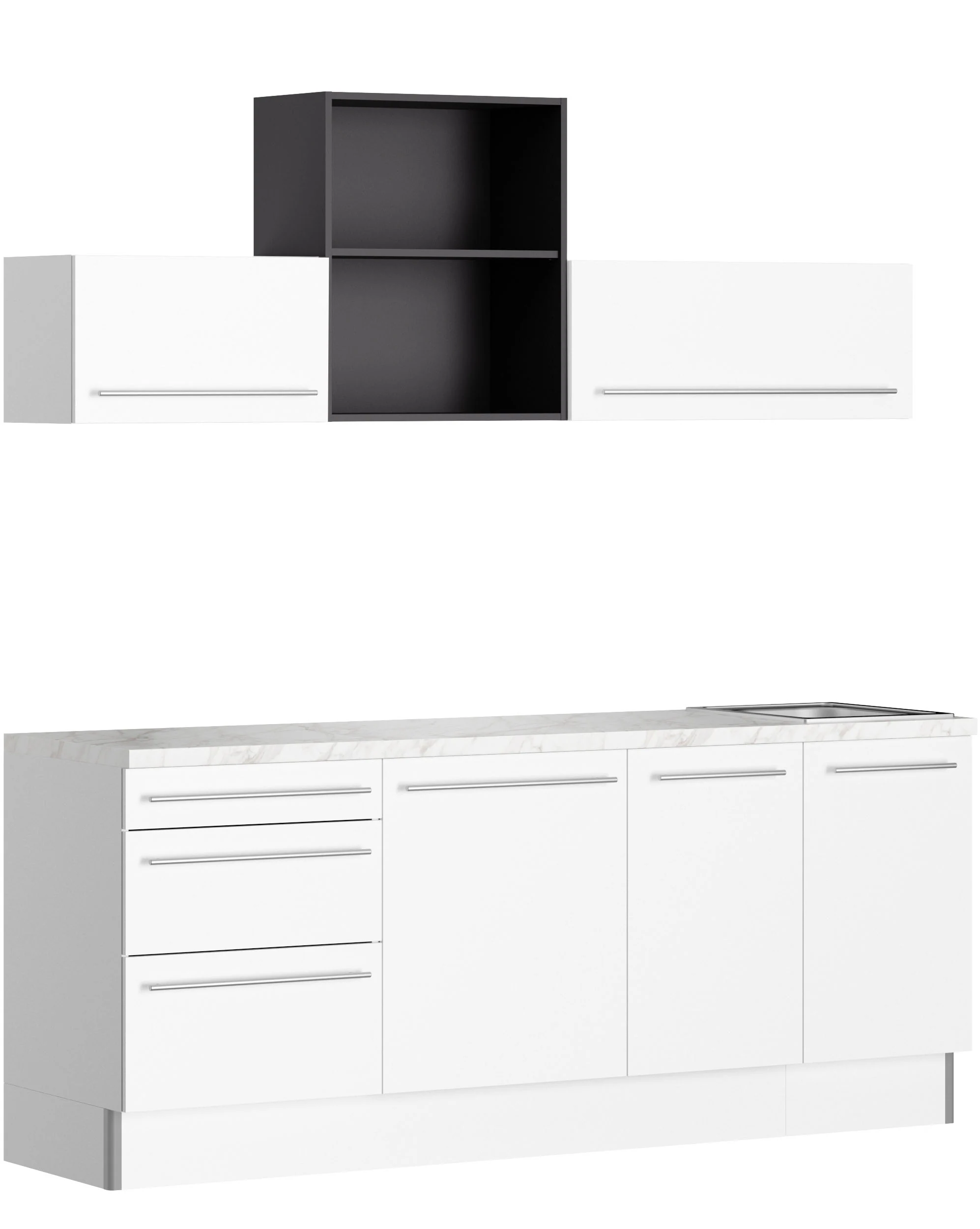 KOCHSTATION Küche "KS-Bern2", Breite 210 cm, wahlweise mit E-Geräten, mit R günstig online kaufen