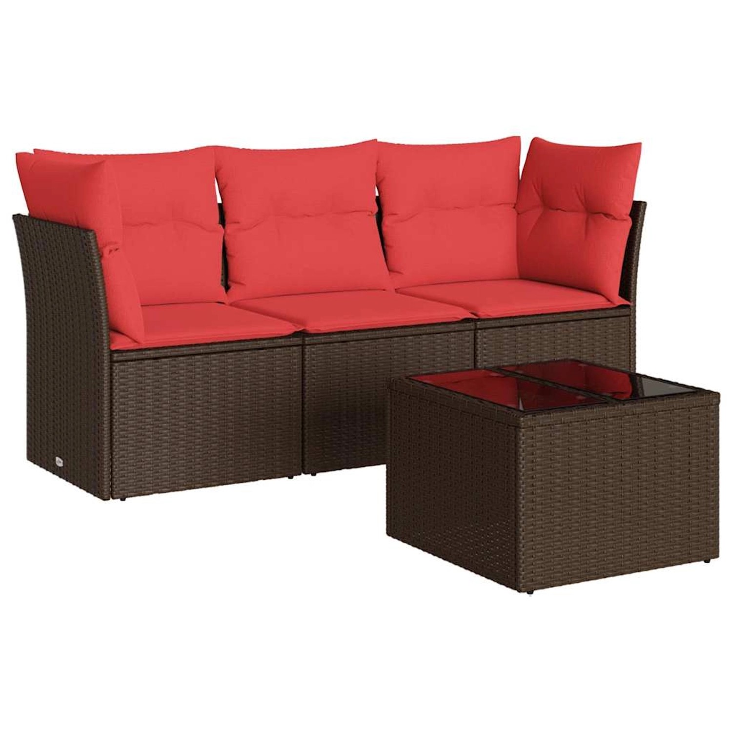 vidaXL 4-Tlg Garten-Sofagarnitur mit Kissen Braun Poly Rattan 3217224 günstig online kaufen