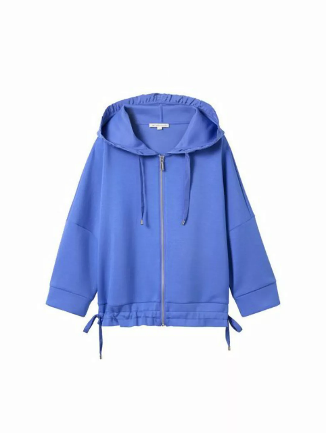 TOM TAILOR Sweatshirt Sweatshirt jacket with hood, Preppy Jean Blue günstig online kaufen