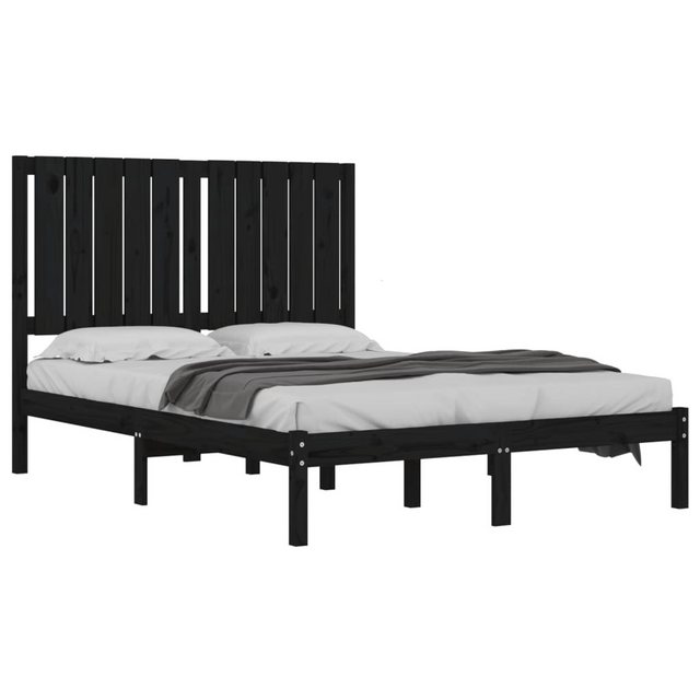 vidaXL Bett Massivholzbett Schwarz Kiefer 120x200 cm günstig online kaufen