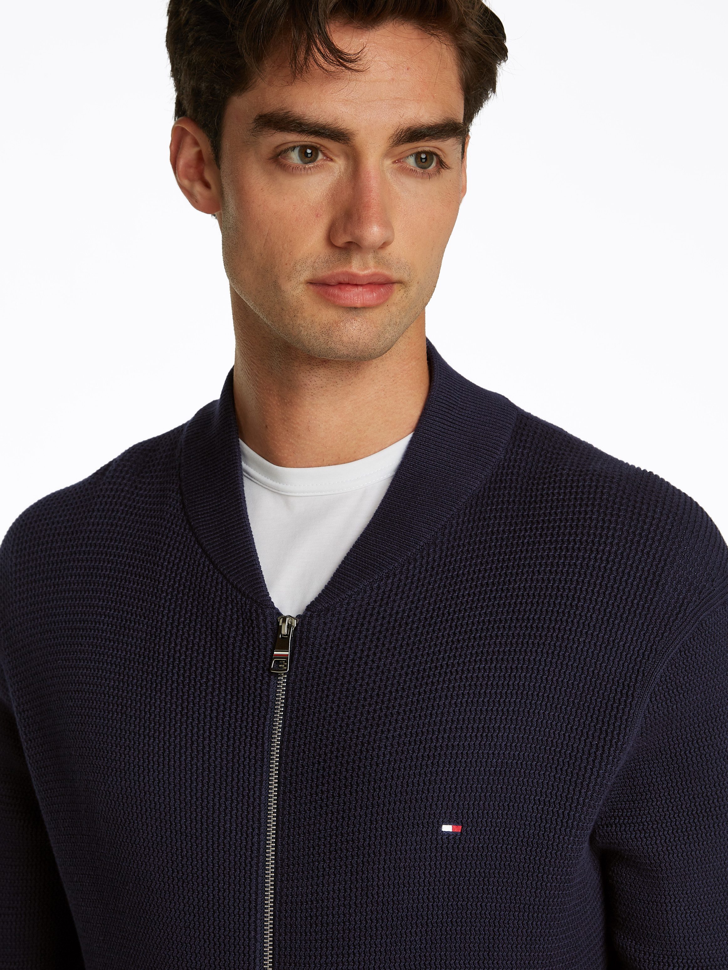 Tommy Hilfiger Strickjacke RACKING STRUCTURE BASEBALL günstig online kaufen