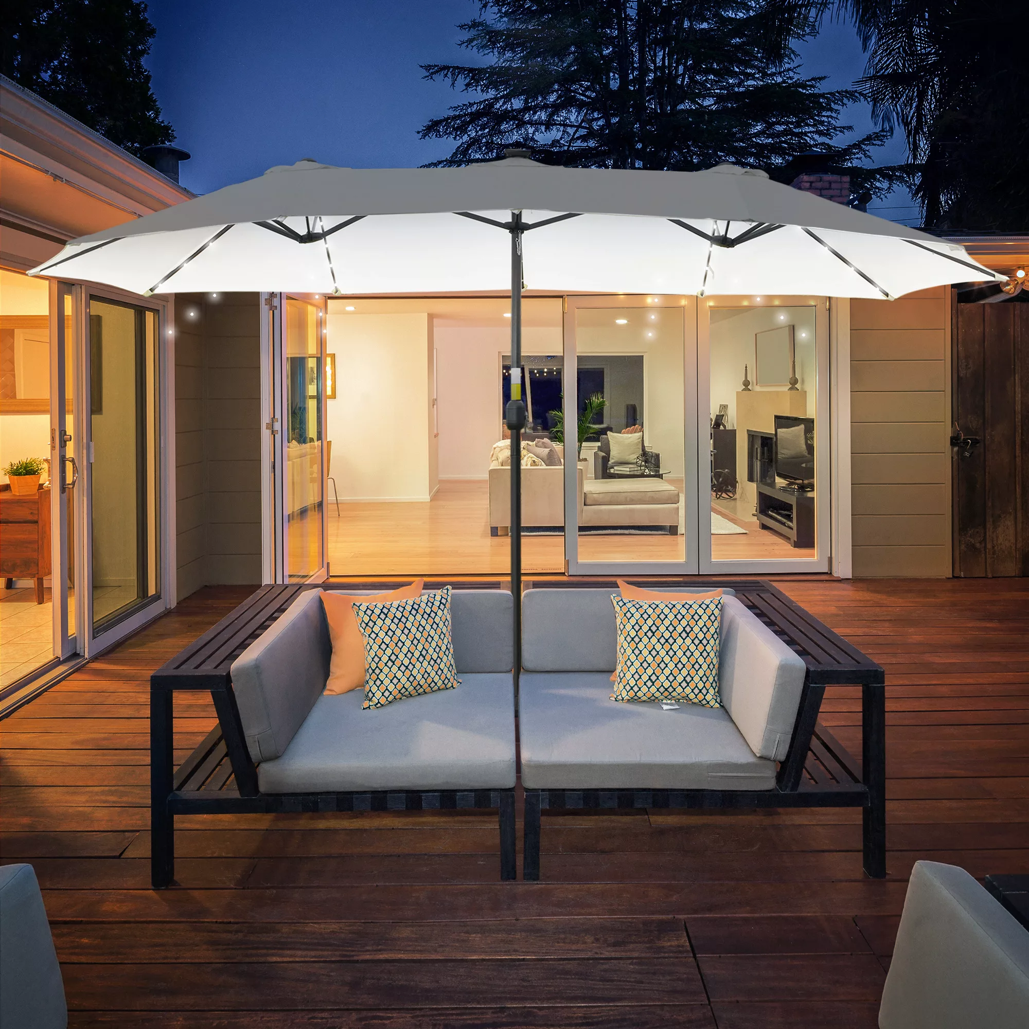 Outsunny Sonnenschirm Gartenschirm, Marktschirm, Terrassenschirm, LxB: günstig online kaufen