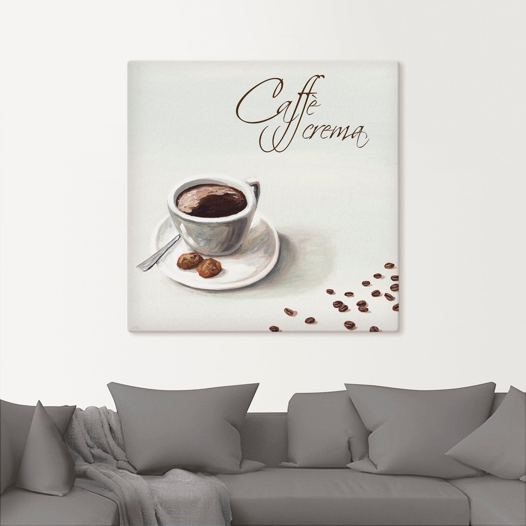 Artland Wandbild "Kaffee crema", Getränke, (1 St.), als Leinwandbild, Wanda günstig online kaufen