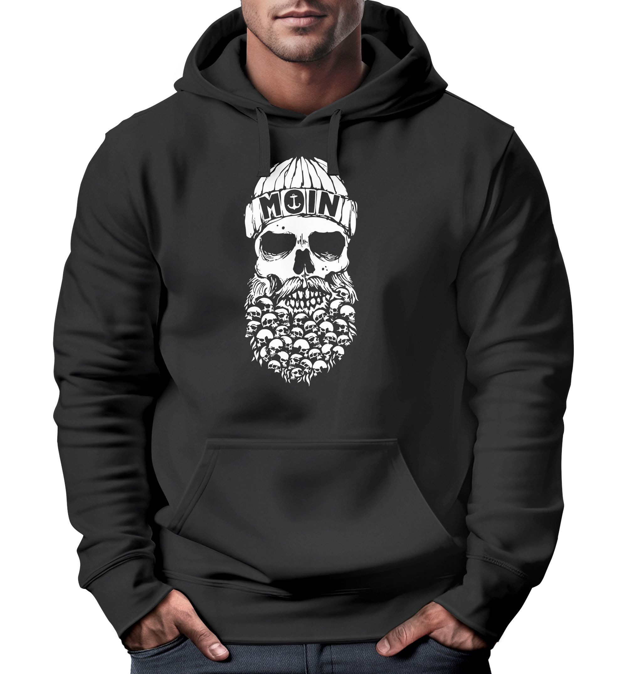 Neverless Hoodie Hoodie Herren Totenkopf Nordisch günstig online kaufen
