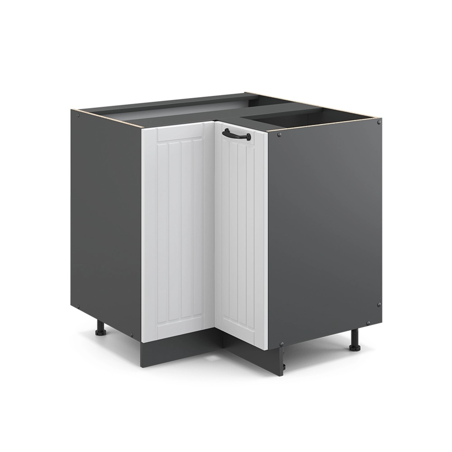 Vicco Eckunterschrank Fame-Line, Weiß Landhaus/Anthrazit, 80.5 günstig online kaufen