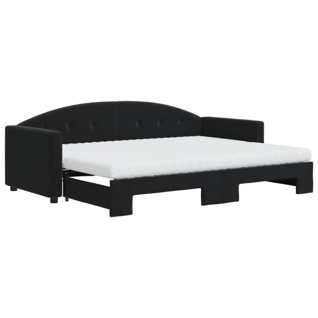 vidaXL Bett Tagesbett Ausziehbar mit Matratzen Schwarz 80x200 cm Samt günstig online kaufen